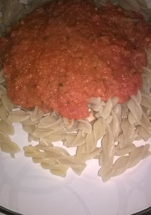 Una foto de Fideos con salsa de Zanahoria