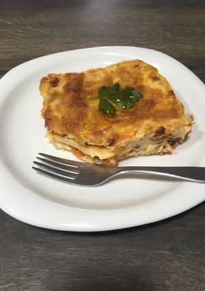 Una foto de Lasaña de carne y verduras