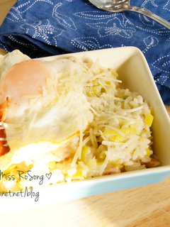 青蒜培根燉飯 的食譜成品照片