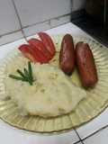 Puré de papas con salchichas