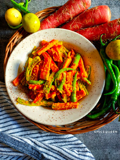 A picture of Chilli Carrot Pickle.