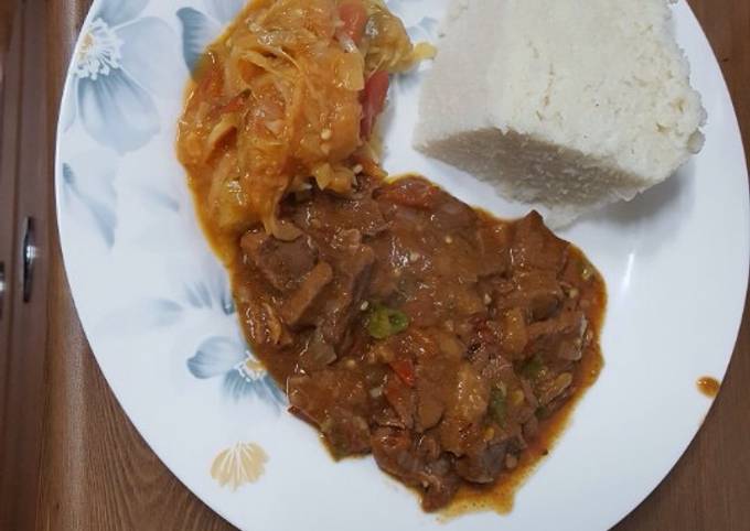 Beef Cabbage And Ugali Recipe By Ben Alunda Cookpad