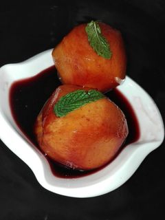 Una foto de Melocotones al vino