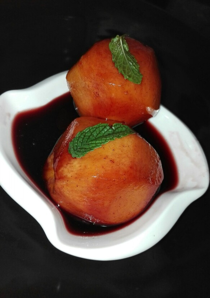 Una foto de Melocotones al vino