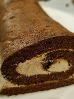 A picture of Keto swiss roll cake with cream cheese filling.