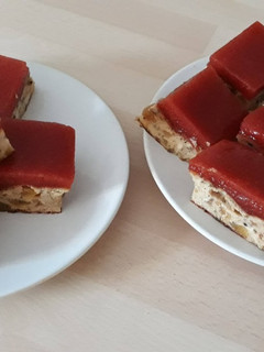 Foto principal de Tarta de calabacín con gelatina de tomate