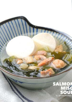 Foto resep Salmon Miso Soup | Sup Miso Salmon (Fusion)