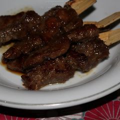 A picture of Mini Sate Maranggi -- Marinated Indonesian Satay.