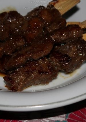 A picture of Mini Sate Maranggi -- Marinated Indonesian Satay.