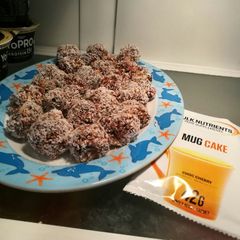 A picture of Rocky road protein balls.