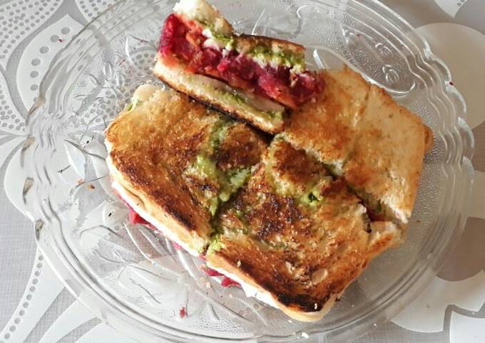 Simple Way to Make Favorite Beetroot Cutlet Toast Sandwich