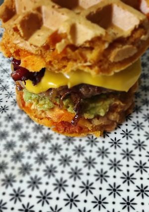 Une photo de Burger gaufres
