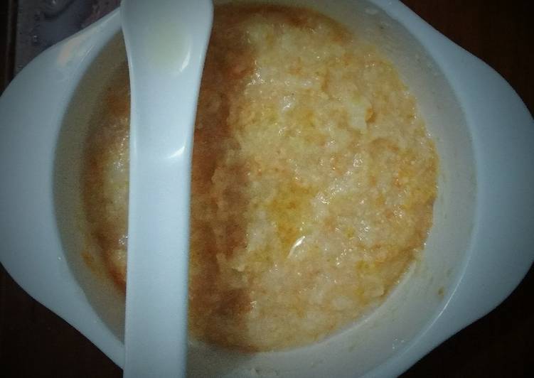Resep mpasi 7+ MO (udang, wortel, labu siam dn tempe)