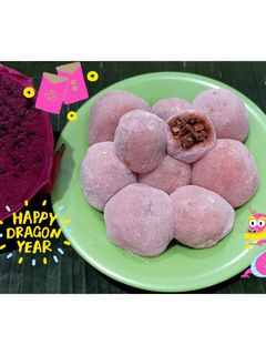 Foto resep Mochi Buah Naga Isi Kacang Tanah