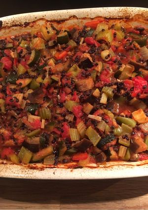 A picture of Vegetable and lentil ragu.