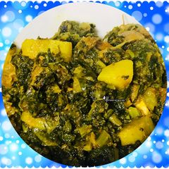 A picture of Aloo Palak mutton.