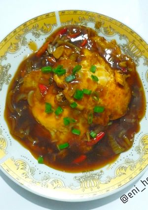 Foto resep 456. Telor Ceplok Masak Kecap Saus Tiram