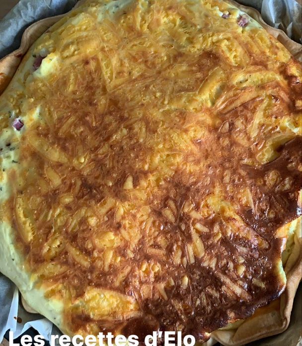 Une photo de Quiche lorraine au skyr / cheddar