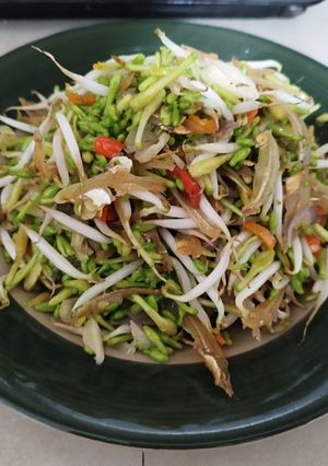 Foto resep Bunga Pepaya toge teri