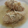 Rollitos de merluza con gulas