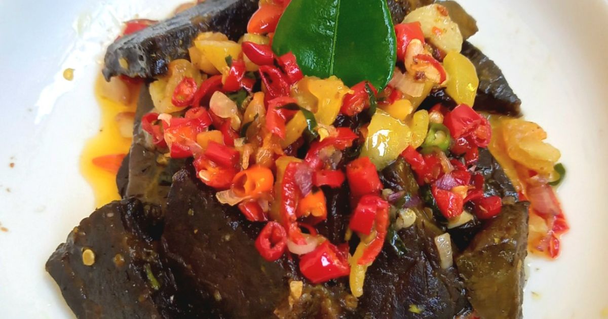 Paru ungkep sambel matah