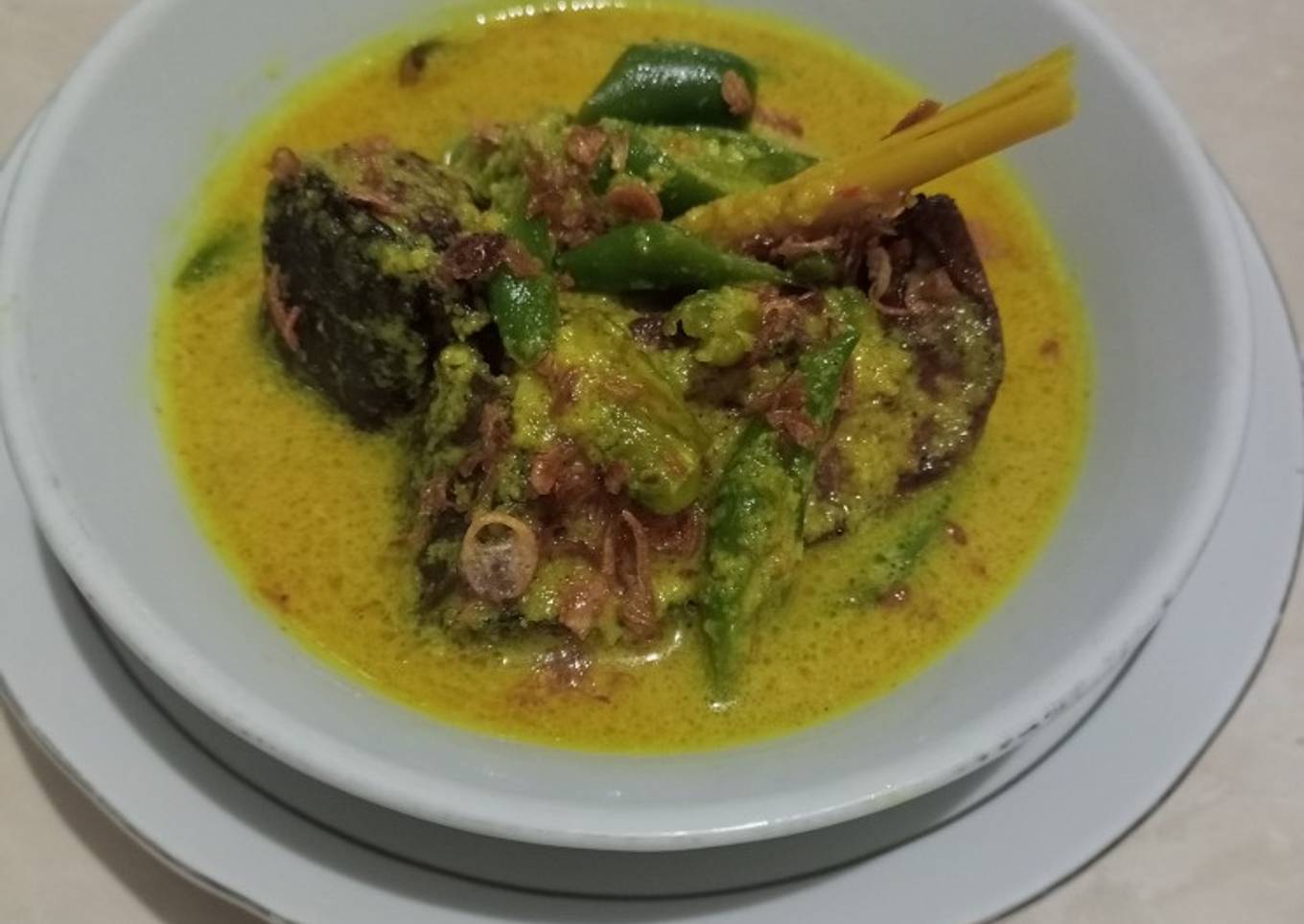 Gulai Ikan Pari Asap Cabe Hijau