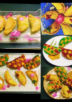 रंग बिरंगी गुजिया (rang birangi gujiya recipe in Hindi) रेसिपी मुख्य फोटो