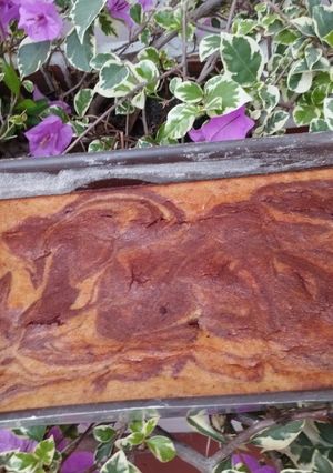 Una foto de Torta de banano chocolate y bocadillo