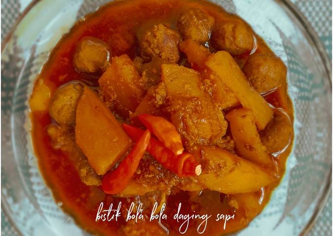 Resep Bistik Bola Bola Daging Sapi Oleh Abidah Hanim Cookpad