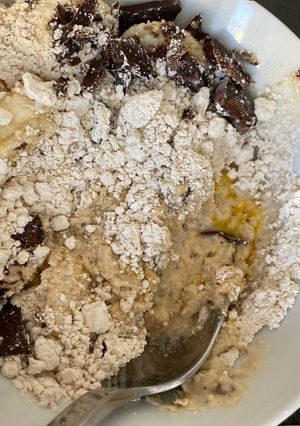 Une photo de Bolwcake Healthy chocolat noir banane
