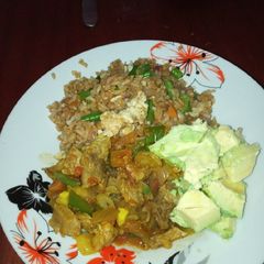 A picture of Chinese fried rice.