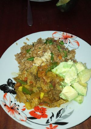 A picture of Chinese fried rice.