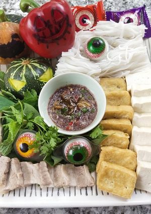 Hình của món Bún đậu mắm tôm Halloween.