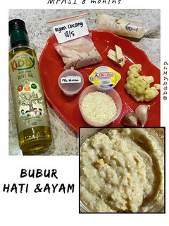 Foto resep Mpasi 8 bulan: bubur hati & ayam