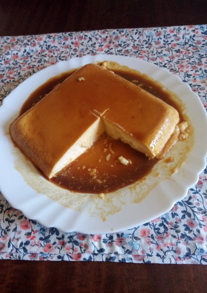 Una foto de Flan casero de Papaya