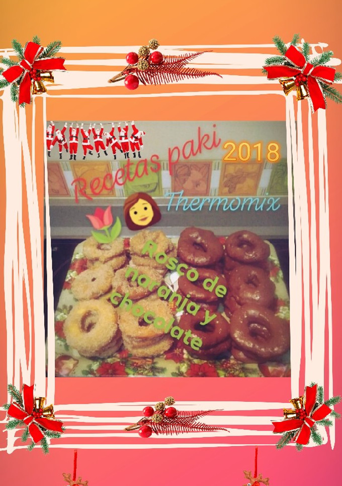 Una foto de Rosco de naranja y cobertura de chocolate🍫 🍊 Thermomix 💠🎄🎅