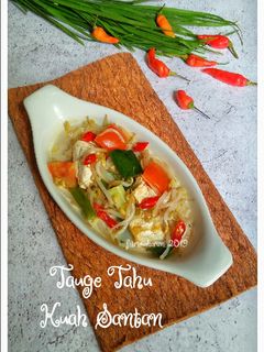 Foto resep Tauge Tahu Kuah Santan ala Andini