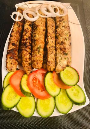 A picture of Beef seekh kabab.
