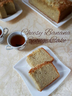 Foto resep Cheesy Banana Sponge Cake