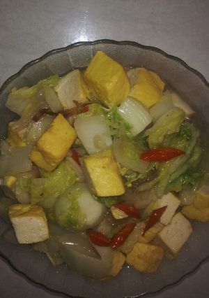 Foto resep Tumis sawi putih mix tahu kuning