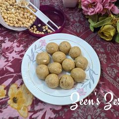 Roasted Gram and Jaggery Laddoos A picture of Roasted Gram and Jaggery Laddoos.