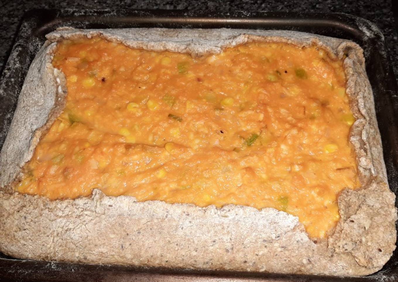 Tarta de calabaza con masa integral... π