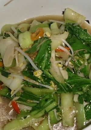 Foto resep Oseng cambah, sawi bogel