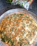 No Food Wasted : Omelette with Carrot Leaves (Vegetarian)