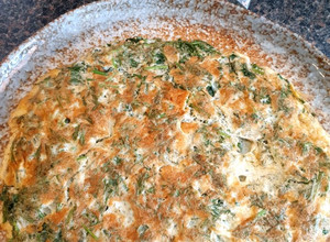A picture of No Food Wasted : Omelette with Carrot Leaves (Vegetarian).