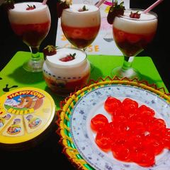 A picture of Strawberry Cheesecake Mousse.