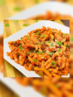 A picture of Red sauce pasta/ Penni pastA.