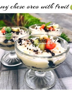 Foto resep Creamy chese Oreo w/ fruit 🥝🍉