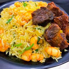 A picture of Shrimp fried rice.