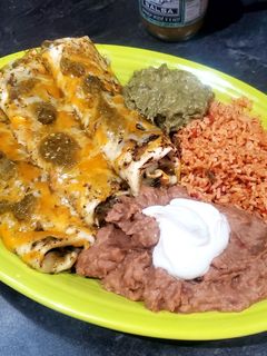 A picture of Chicken Enchiladas.